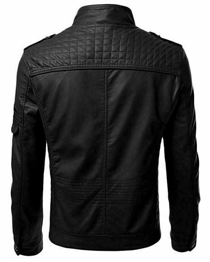 MEN’S VINTAGE CAFE RACER BLACK GENUINE LEATHER RETRO BIKER JACKET